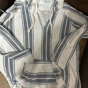 Ocean Drive Navy and White Patterned Hoodie